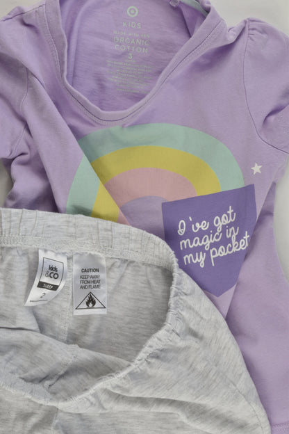 Target Size 3 Organic and Kids & Co Size 2 Pyjamas
