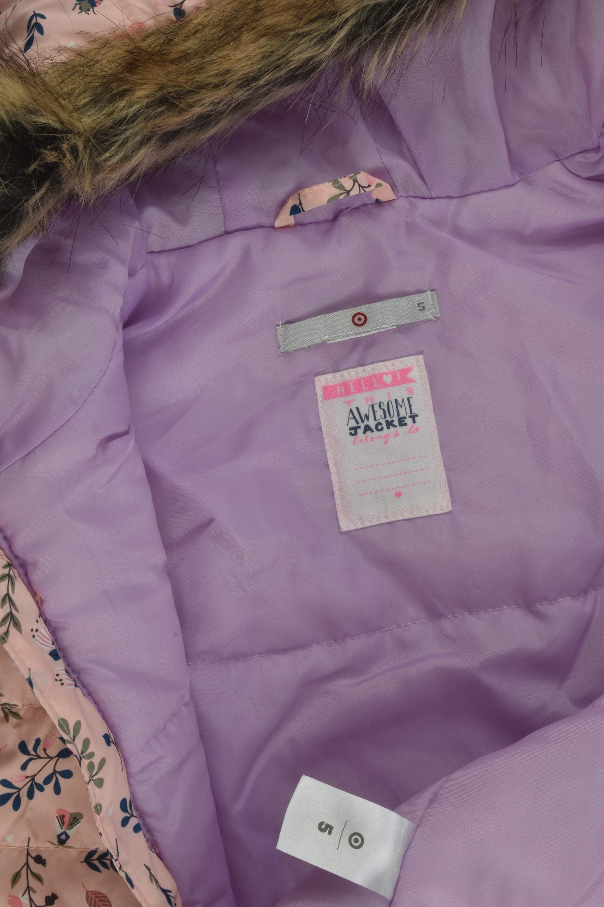 Target Size 5 Floral Puffer Vest