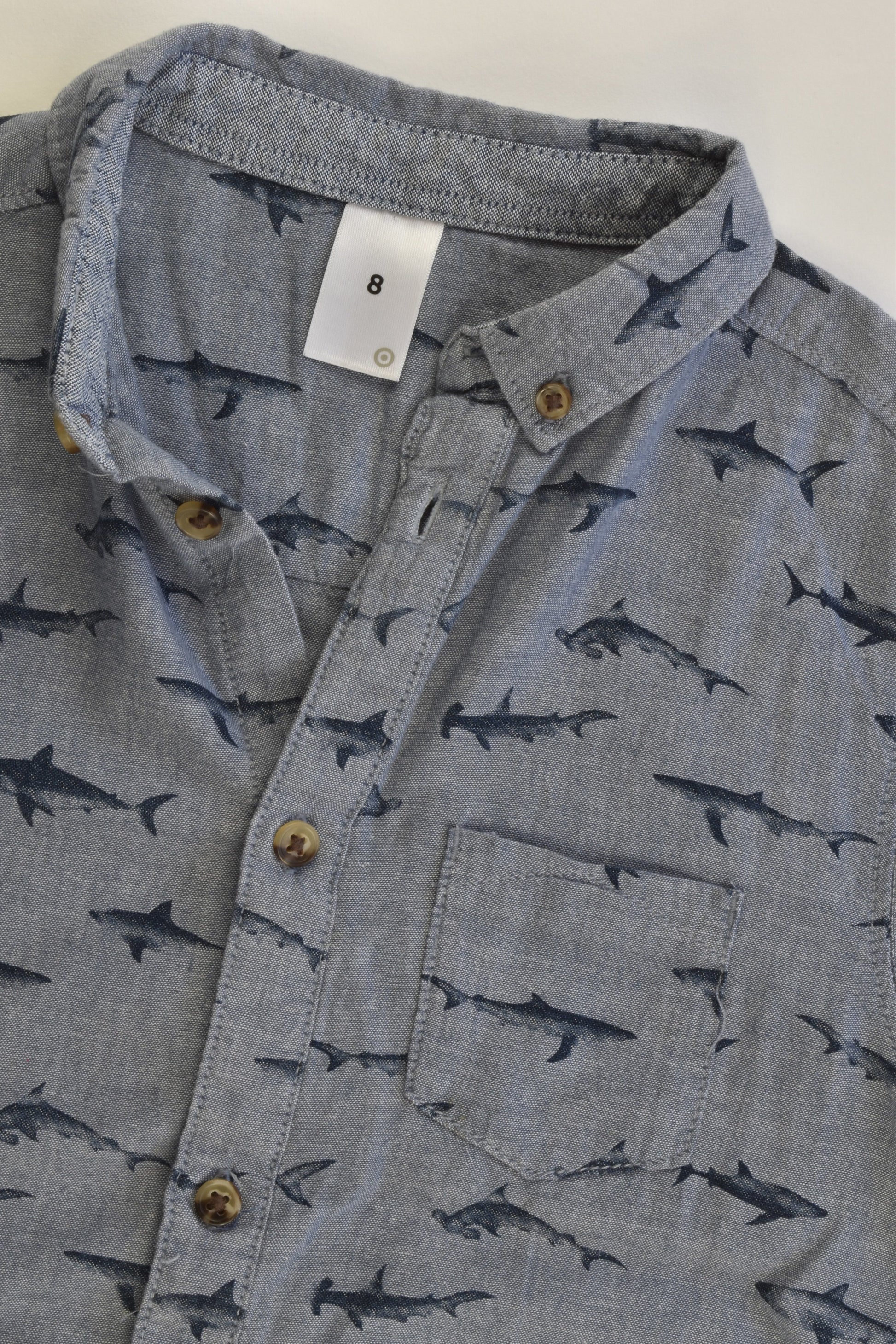 Target Size 8 Sharks Collared Shirt