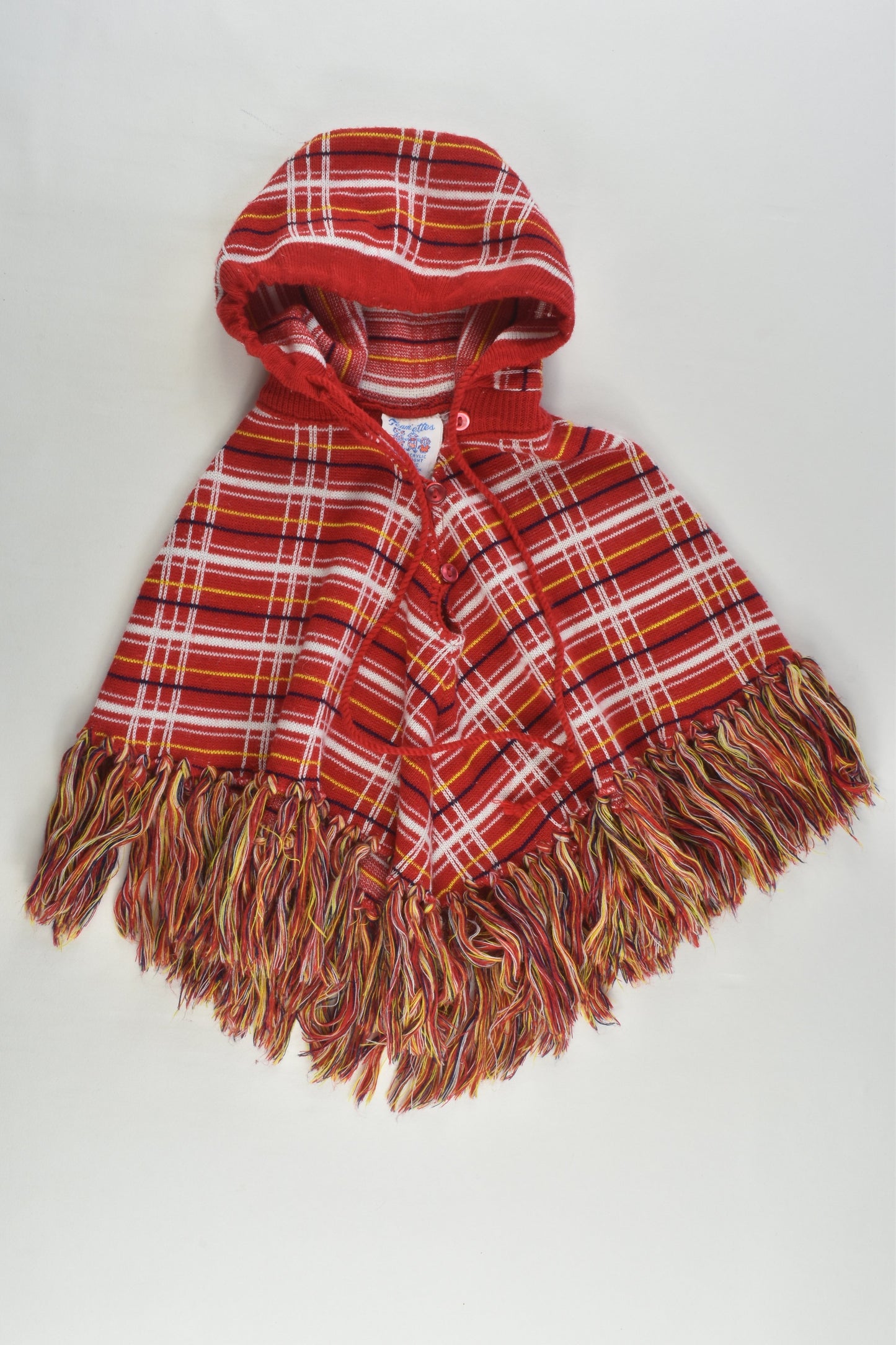Team'ettes Size 1 Checked Vintage Poncho