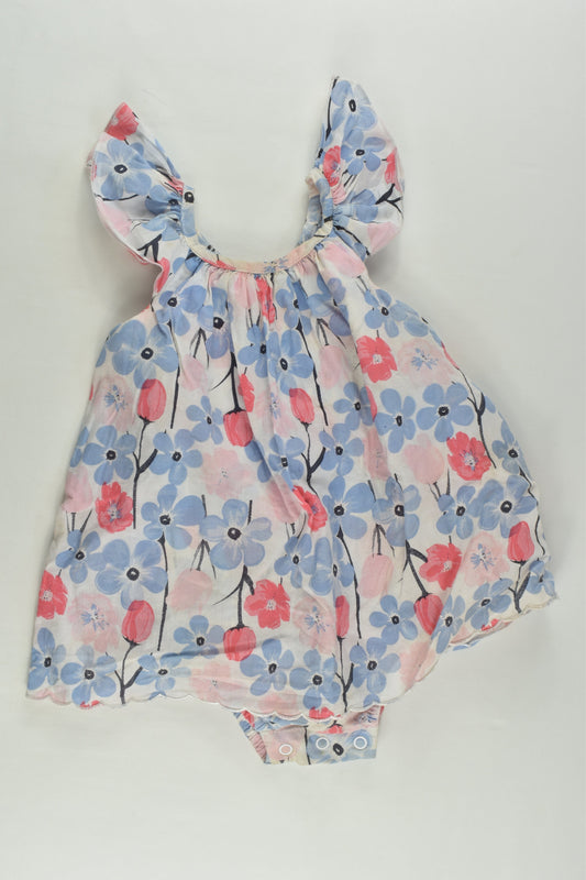 Teeny Weeny Size 1 Floral Dress with Bodysuit Underneath