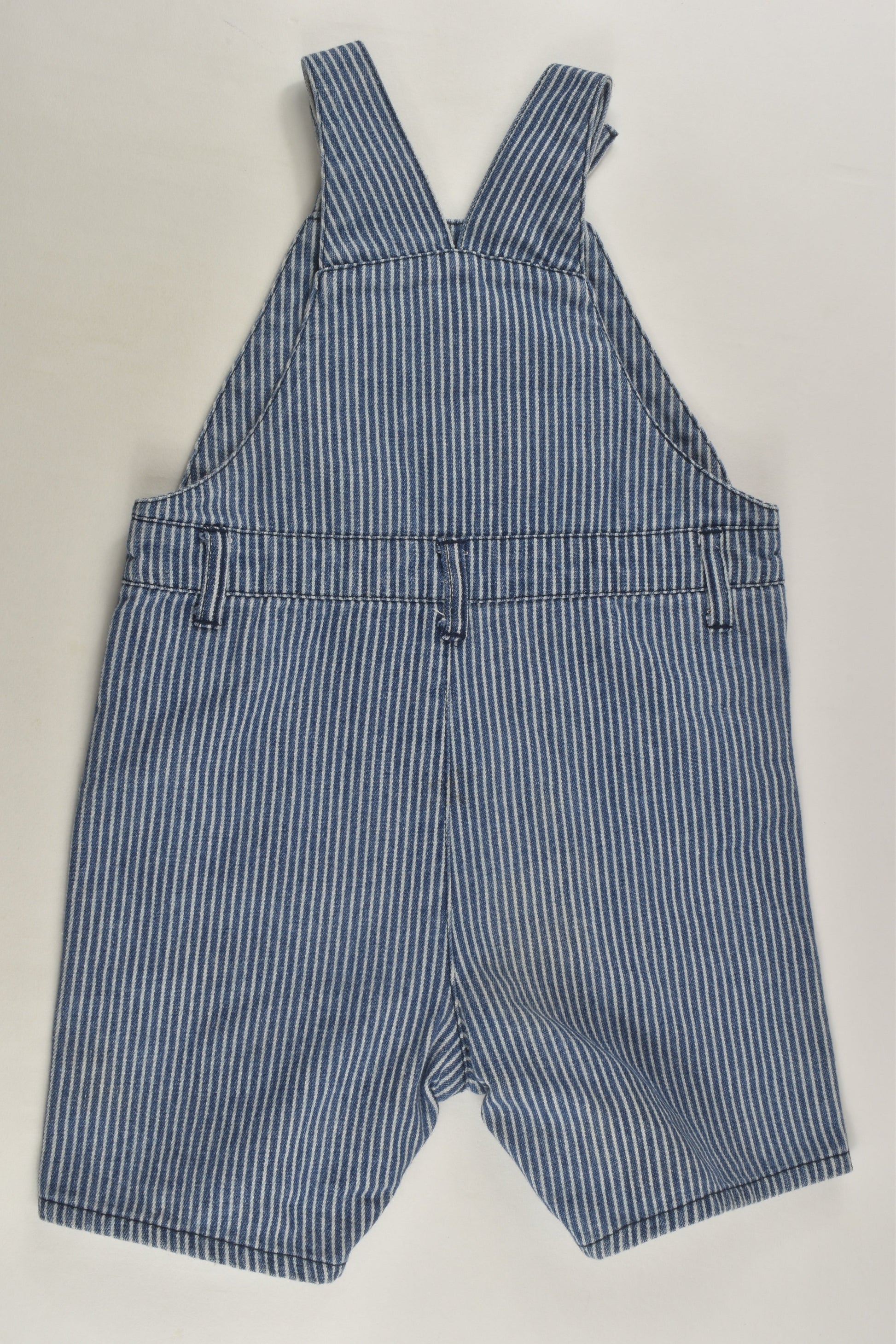 Teeny Weeny Size 1 Short Striped Denim Overalls