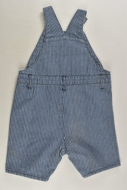 Teeny Weeny Size 1 Short Striped Denim Overalls