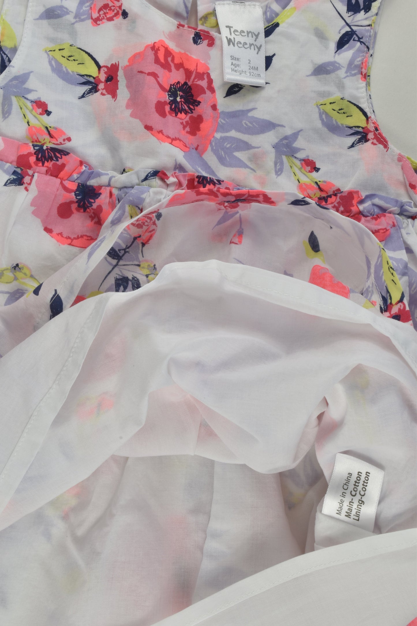 Teeny Weeny Size 2 (98 cm) Lined Floral Dress