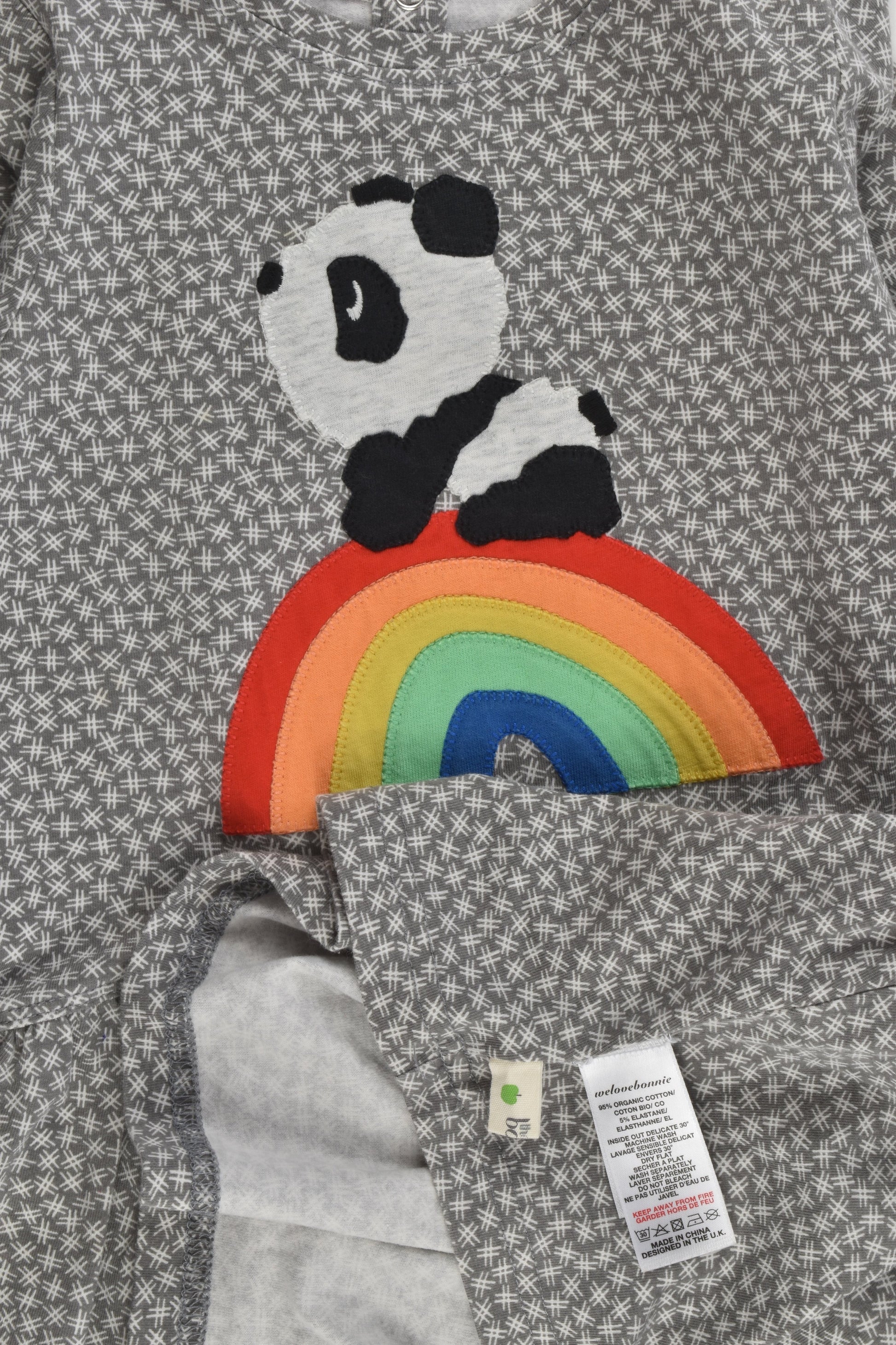 The Bonnie Mob Size 1-2 (90 cm, 18-24 months) Rainbow Panda Dress