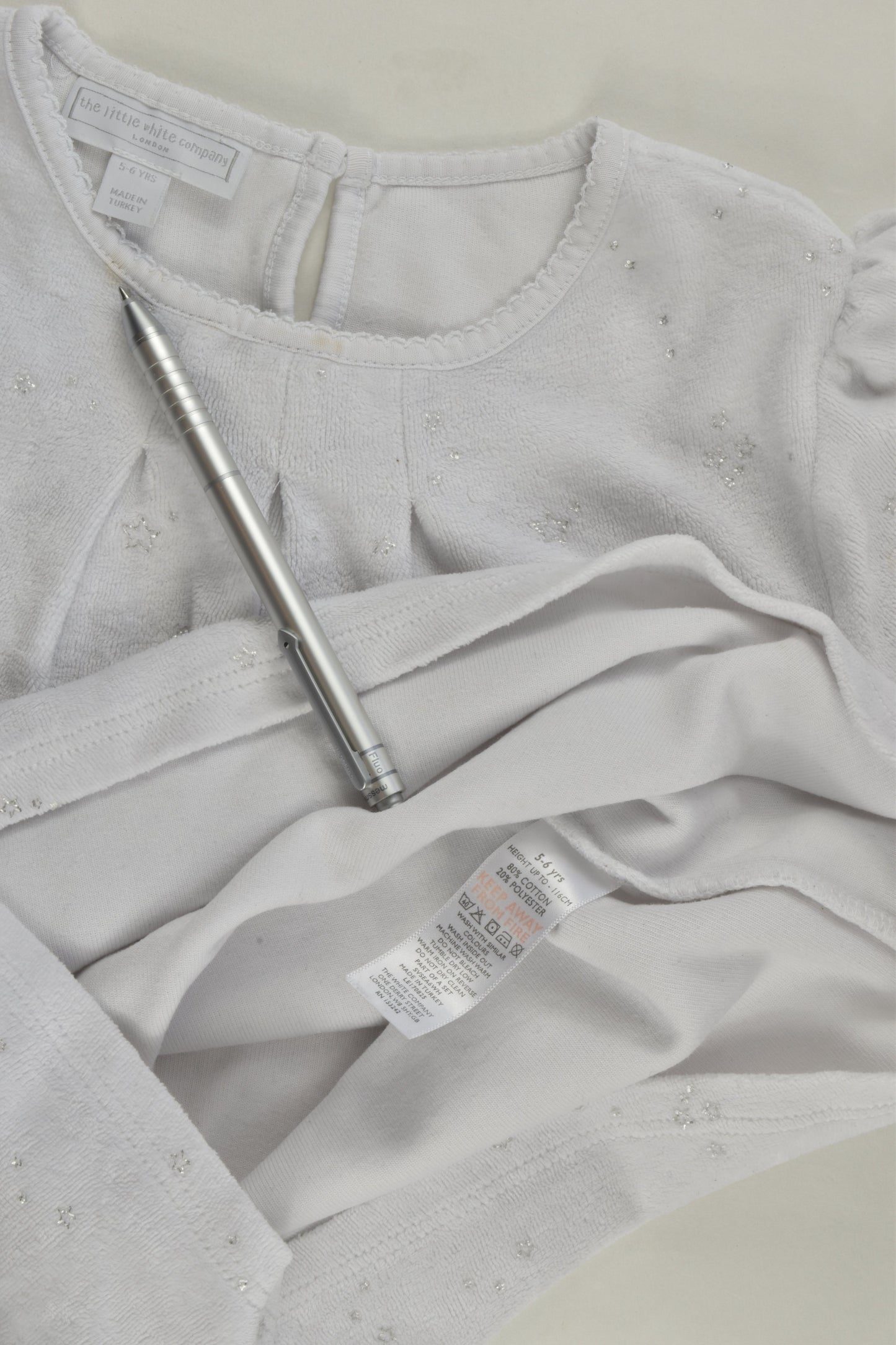 The Little White Company Size 5-6 Velour Sweater