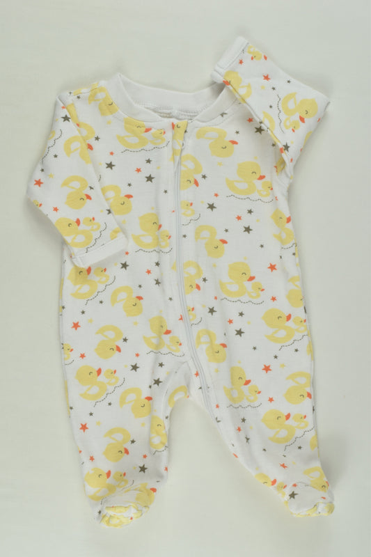 Tiny Little Wonders Size 0000 Ducks Footed Romper