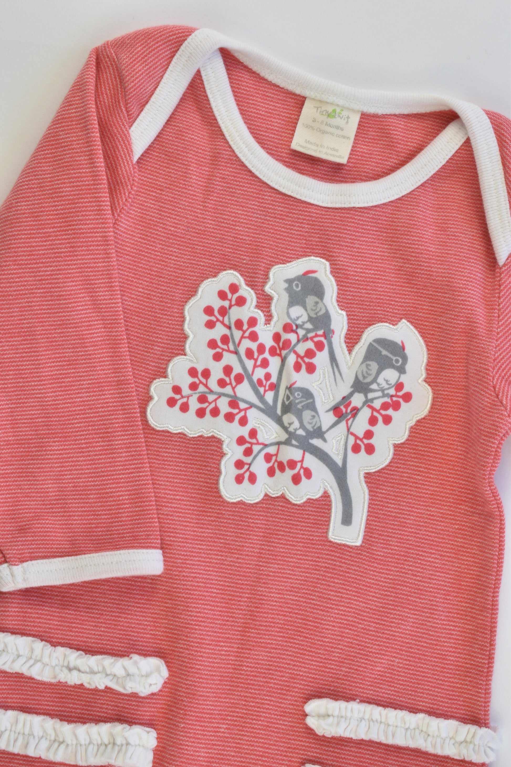 Tiny Twig (Australia) Size 3-6 months (00) Birds on Tree Organic Romper