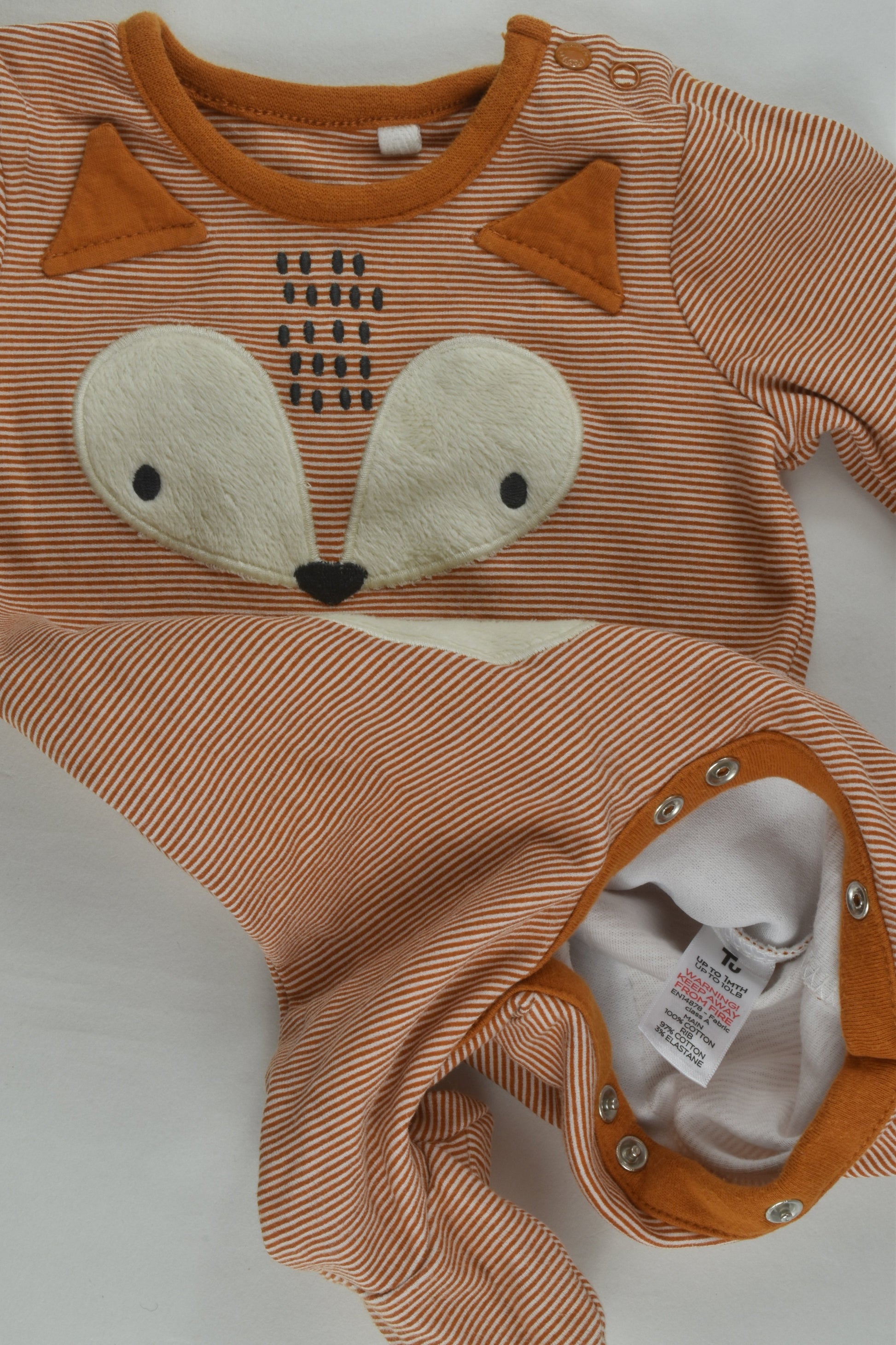 Tu Size 0000 (Up to 1 months) Footed Fox Romper