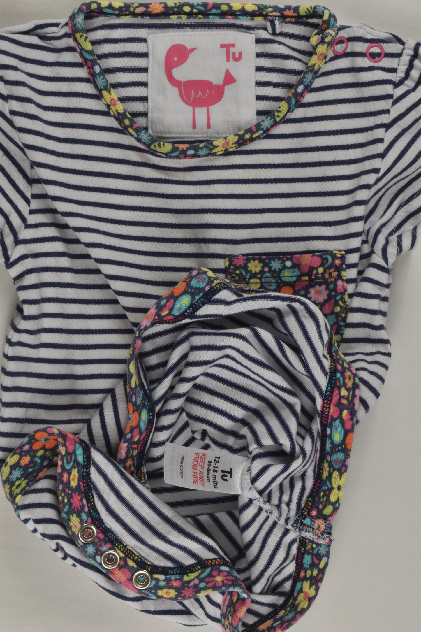 Tu Size 1 Stripes and Liberty Print Bodysuit