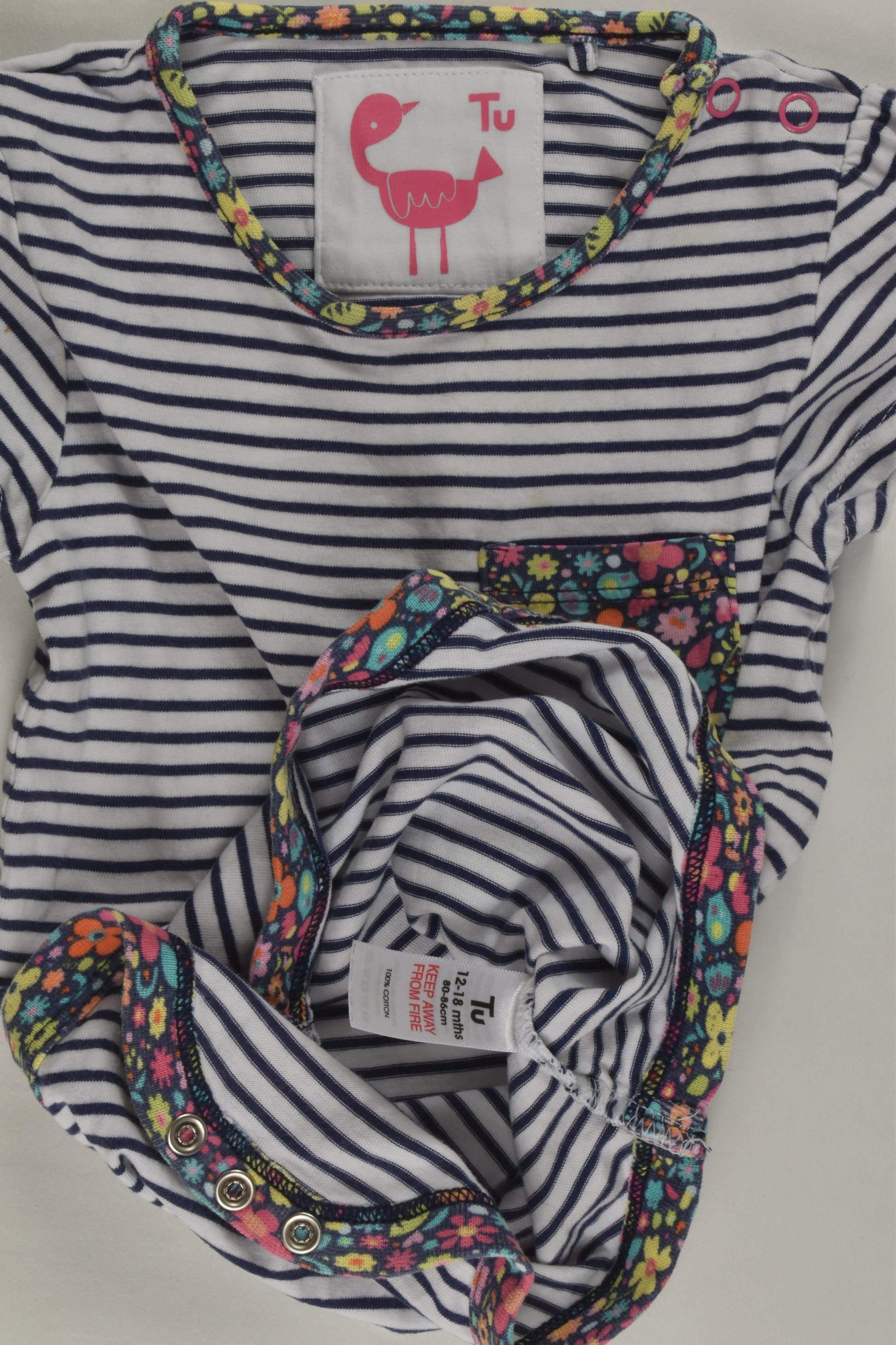 Tu Size 1 Stripes and Liberty Print Bodysuit