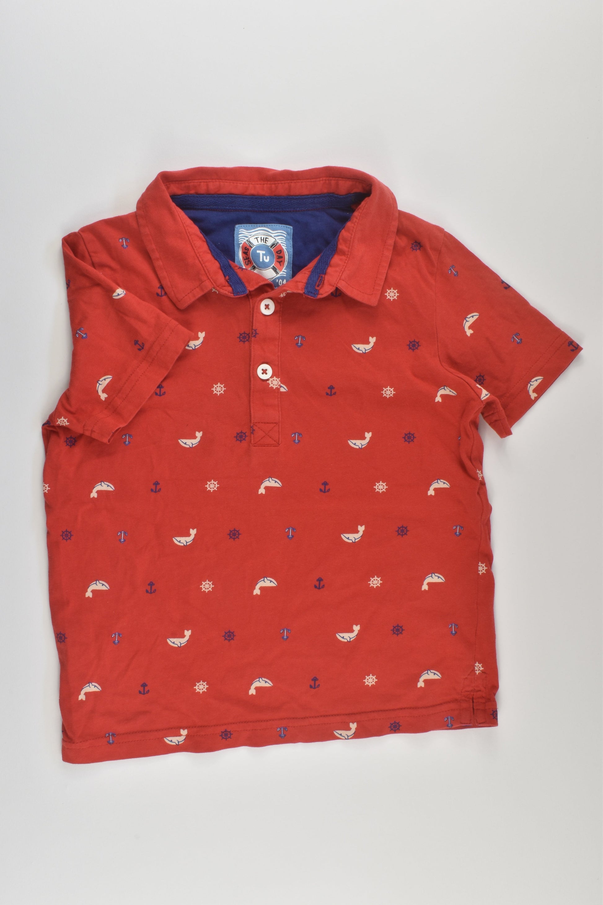 Tu Size 2-3 Nautical Collared T-shirt