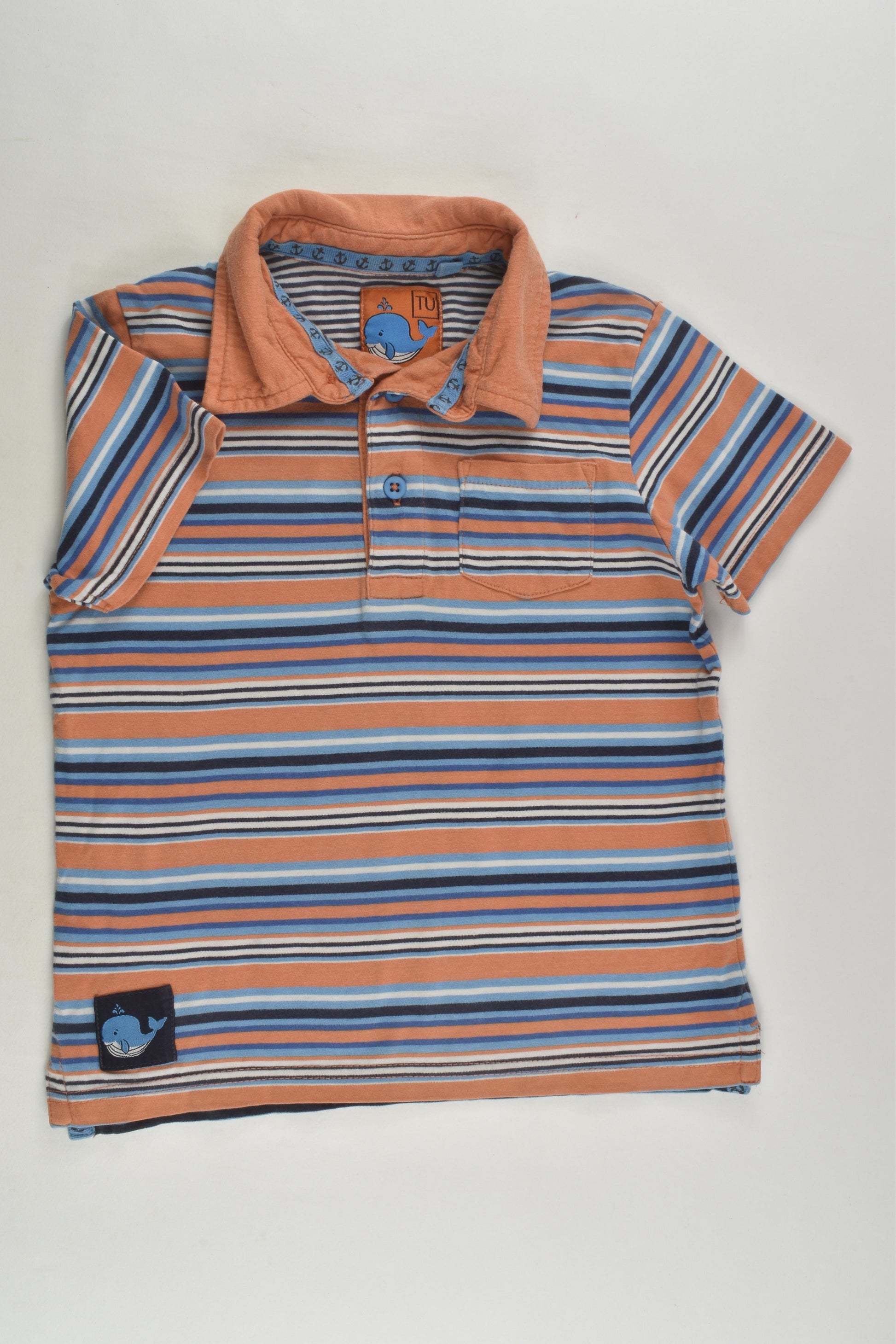 Tu Size 3-4 Whale Polo Shirt