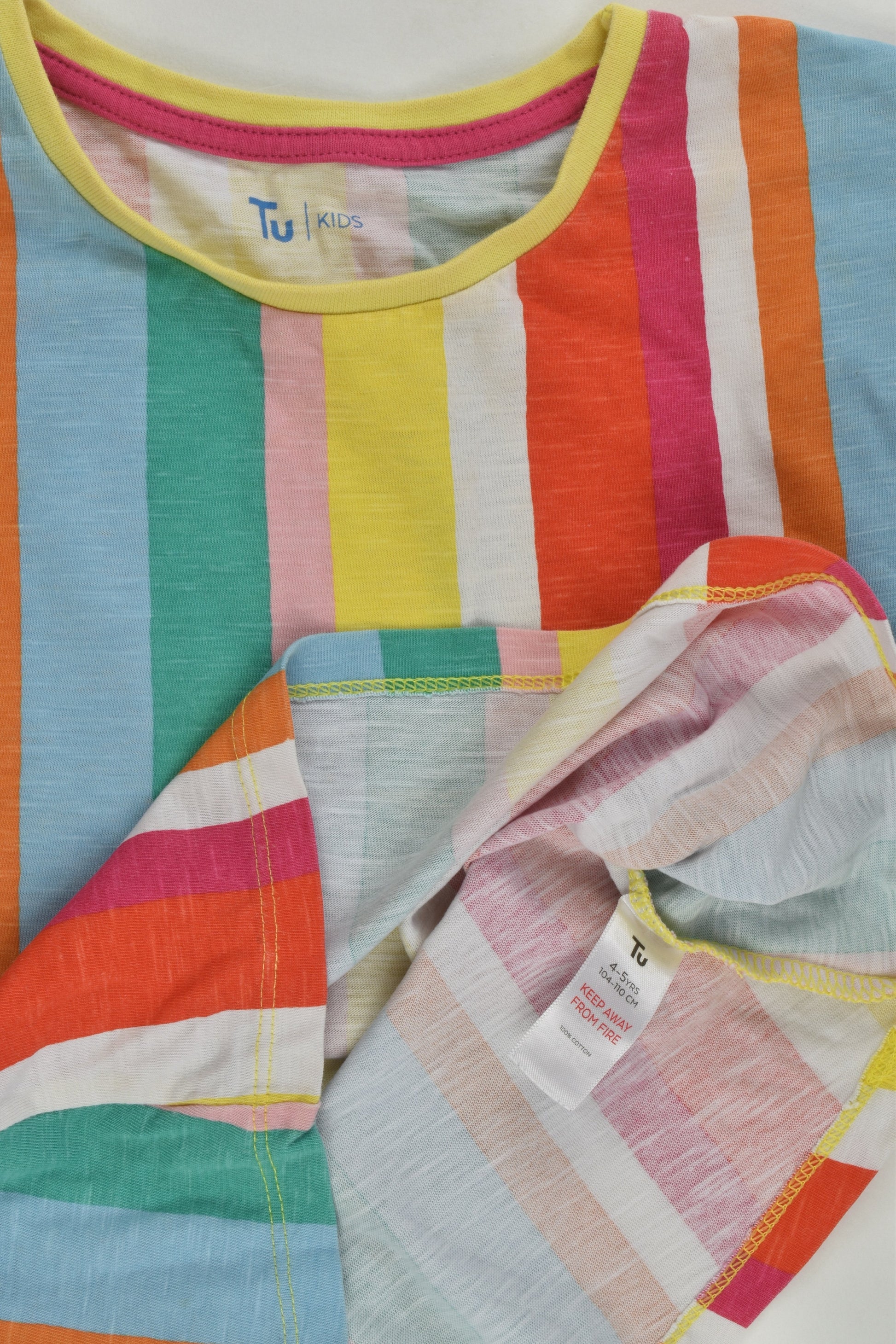 Tu Size 4-5 Rainbow Stripes T-shirt
