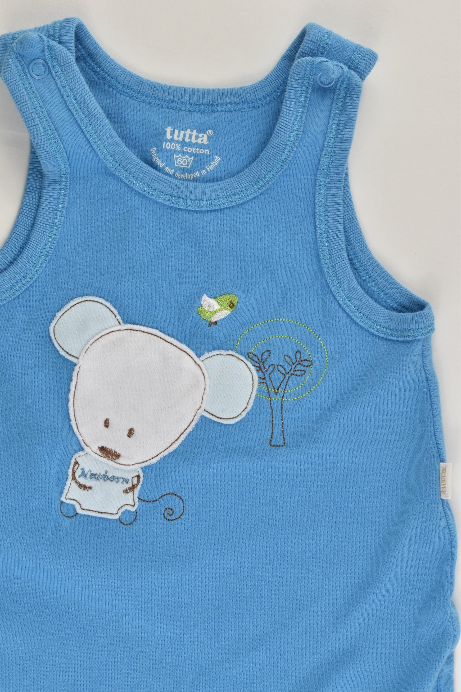 Tutta (Finland) Size 000 (62 cm) Mouse Footed Cotton Overalls