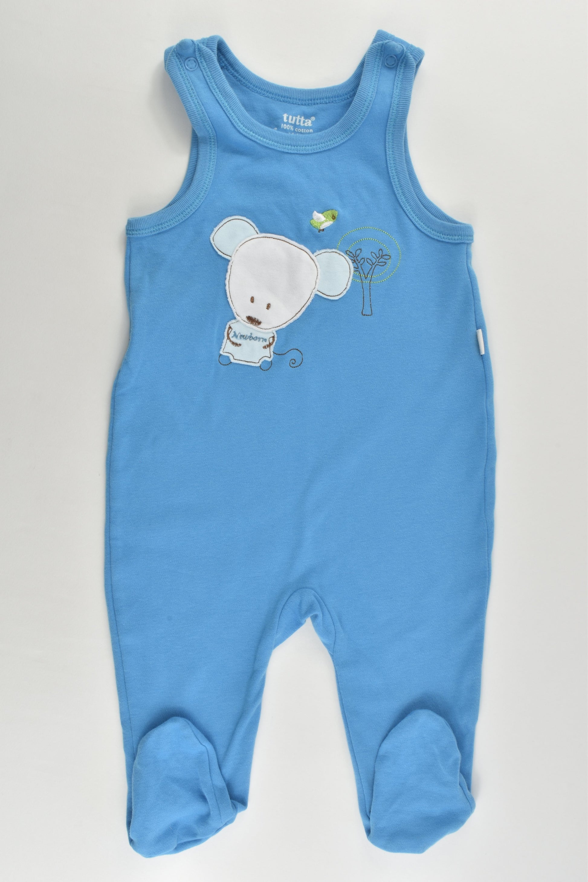 Tutta (Finland) Size 000 (62 cm) Mouse Footed Cotton Overalls