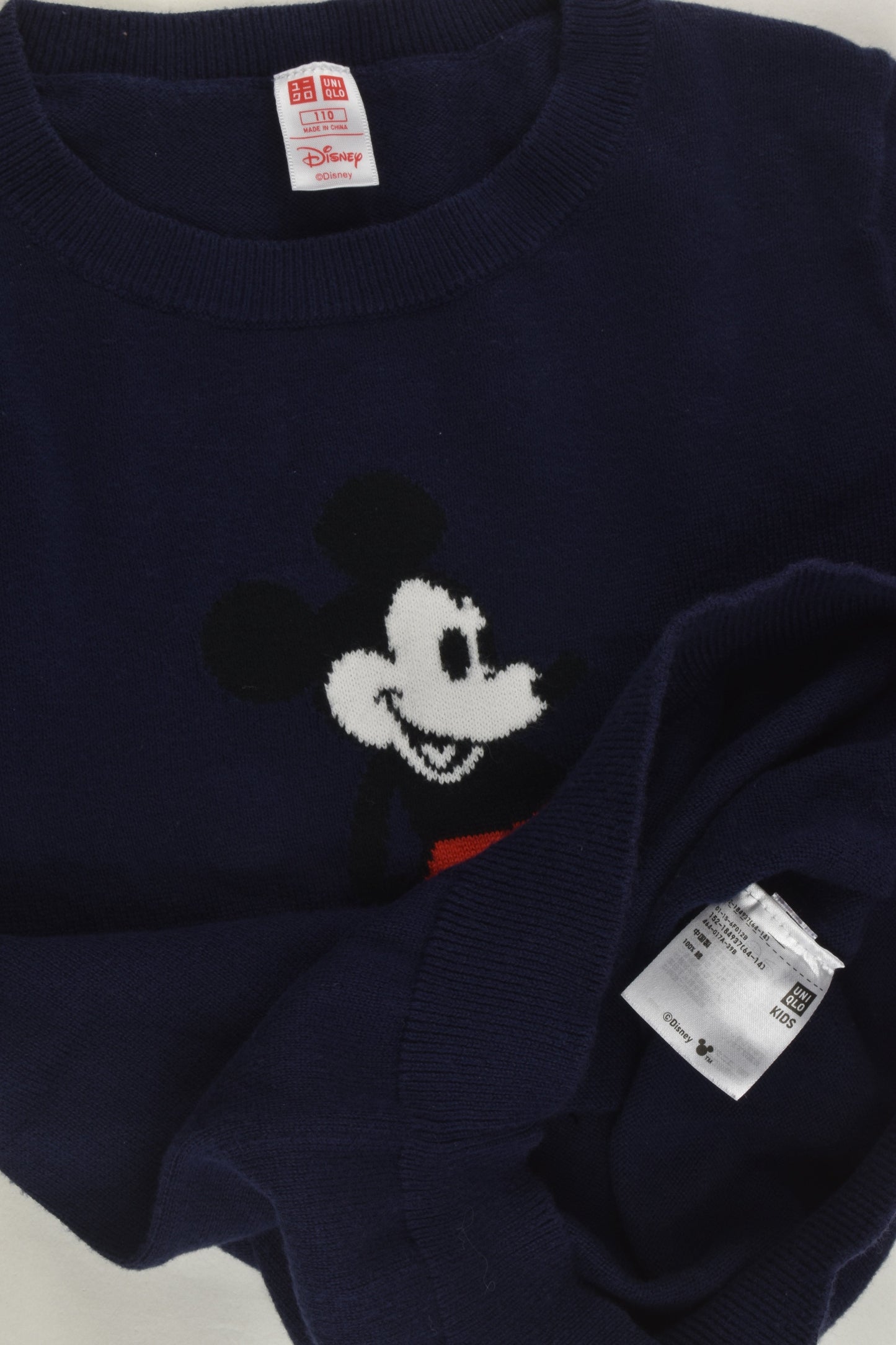 Uniqlo Size 5 (110 cm) Mickey Mouse Knit Jumper