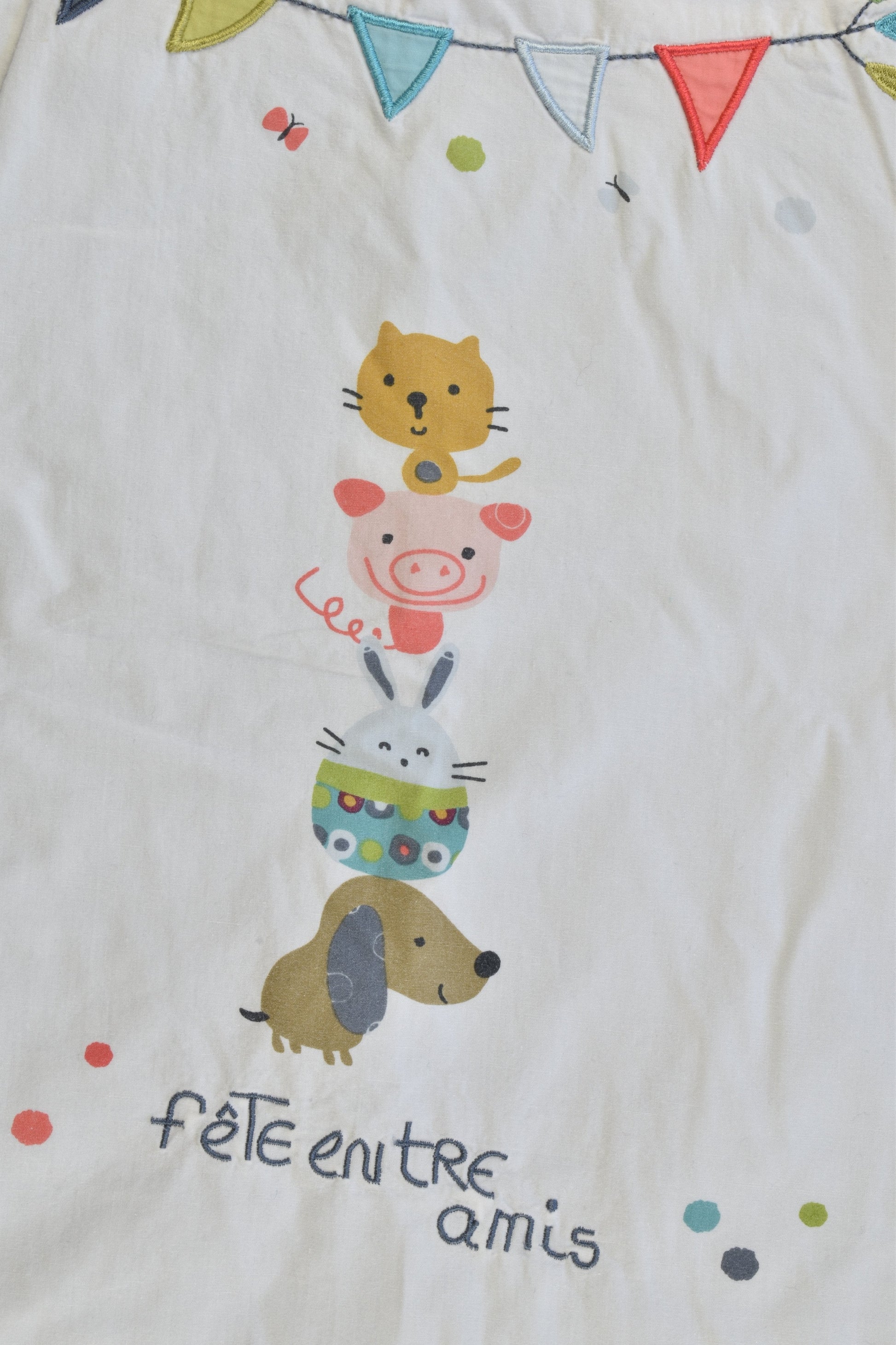 Vertbaudet (France) Size 0-6 months 'Fête Entre Amis' Approx 0.5 Tog Sleeping Bag