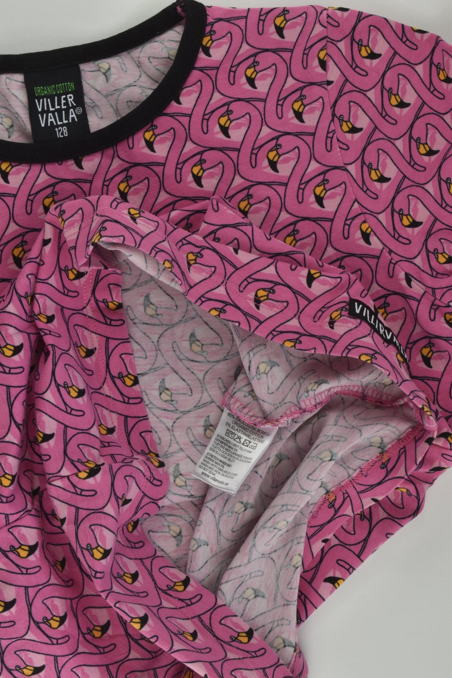 Villervalla Size 8 (128 cm) Flamingo T-shirt