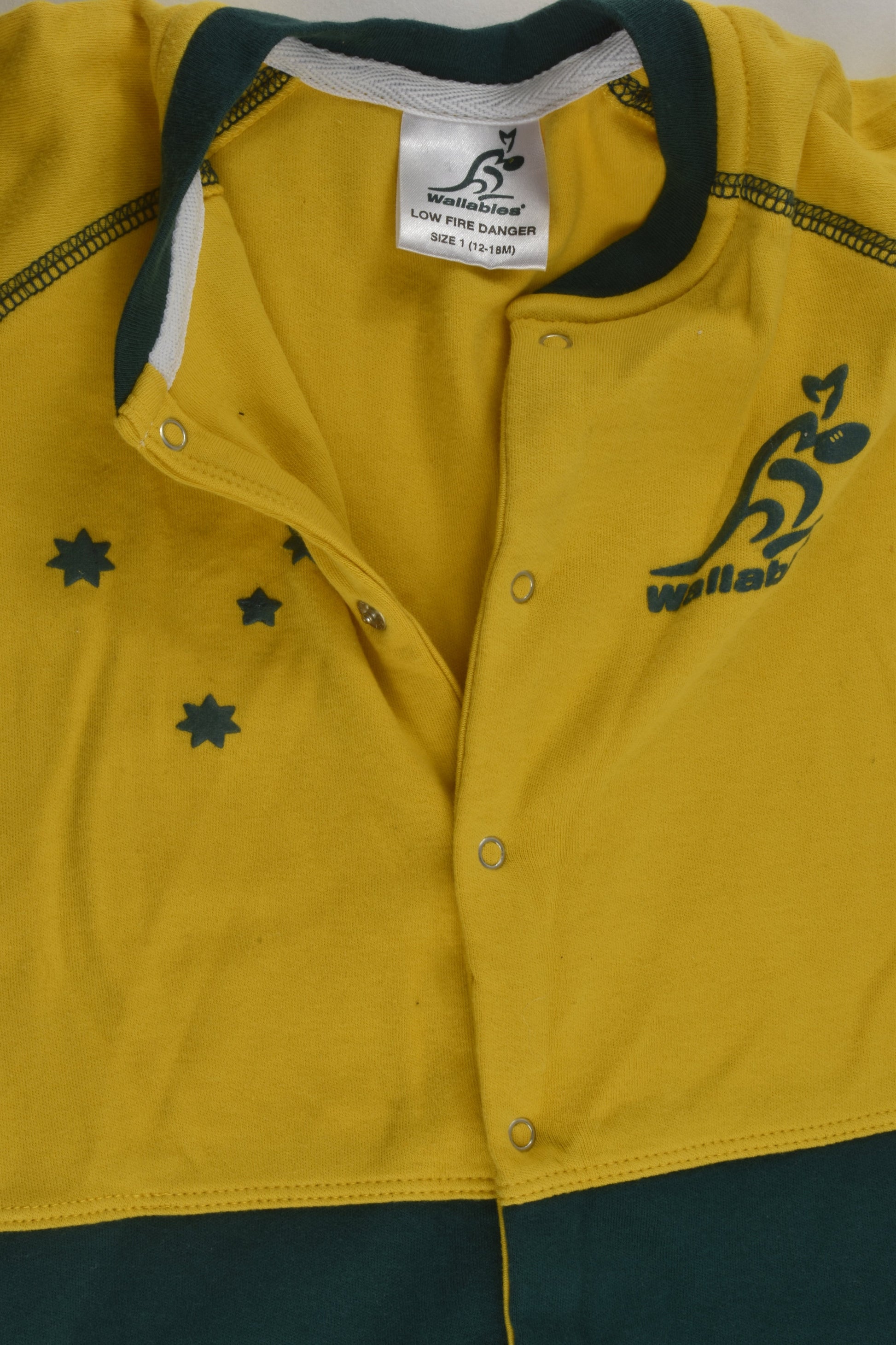 Wallabies Size 1 Footed Romper