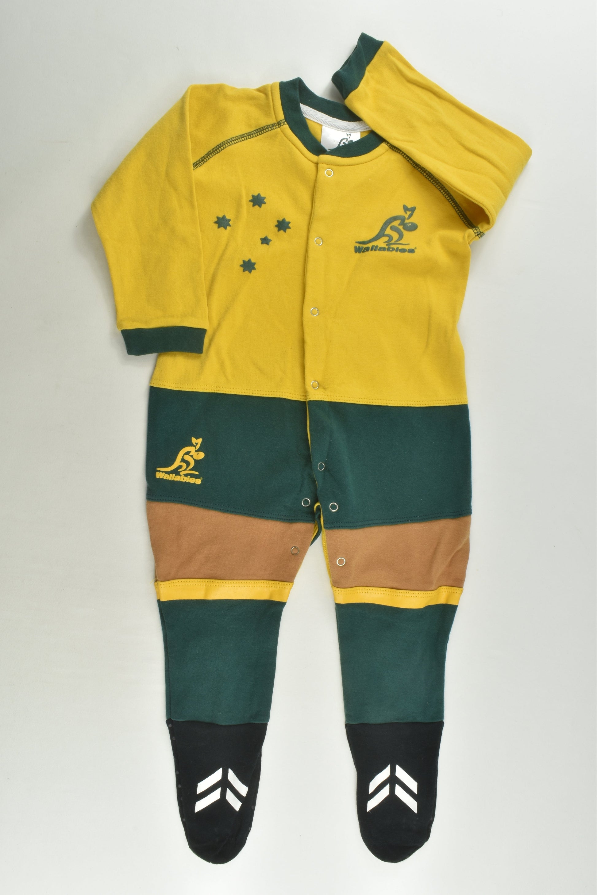 Wallabies Size 1 Footed Romper