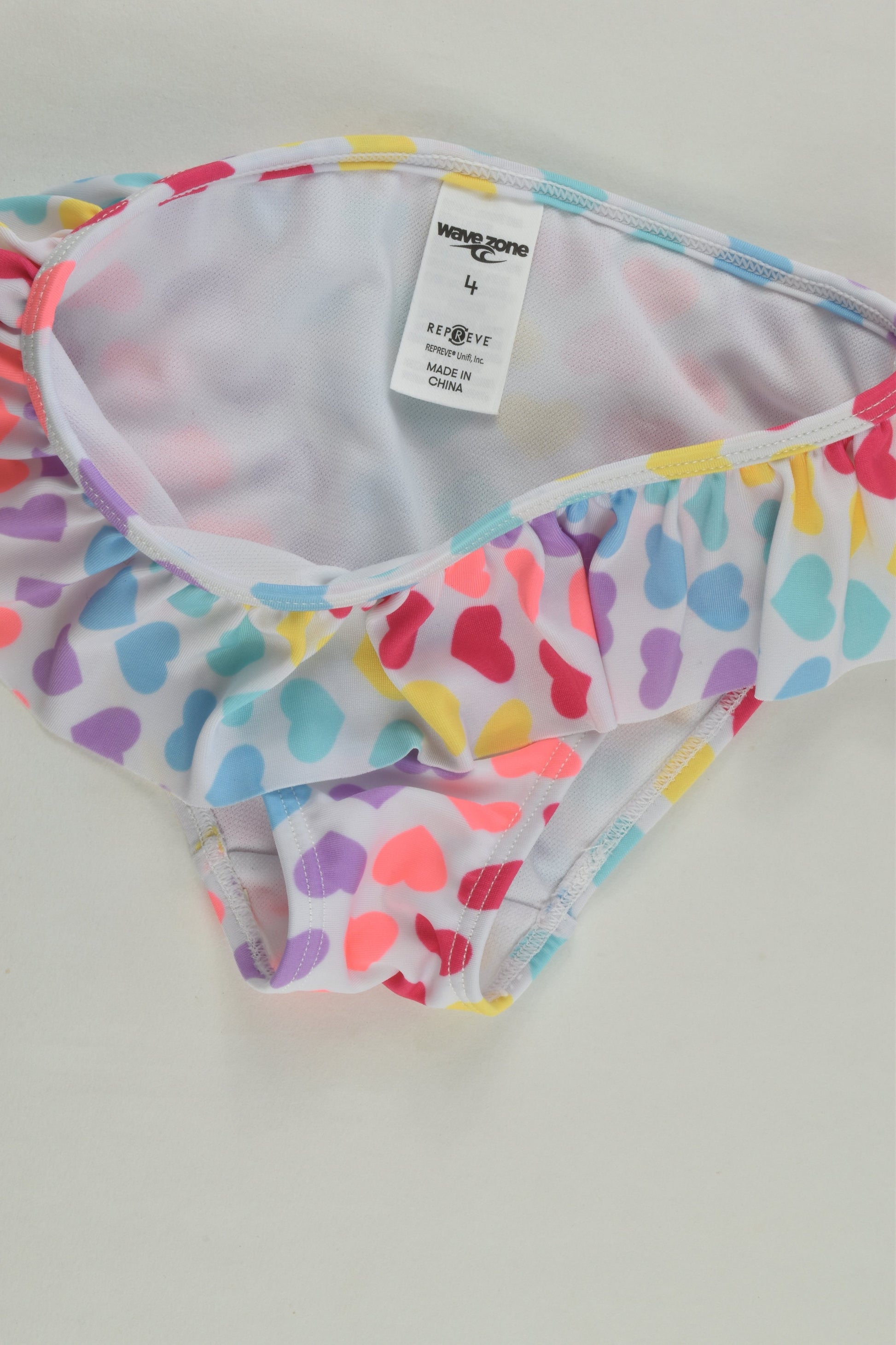 Wave Zone Size 4 Love Hearts Lined Ruffle Swim Pants