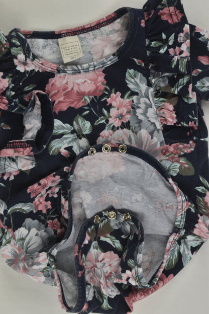 With Love For Kids Size 1 Floral Ruffle Bodysuit