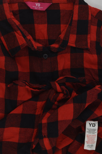 YD Size 12-13 Checked Tie-front Shirt
