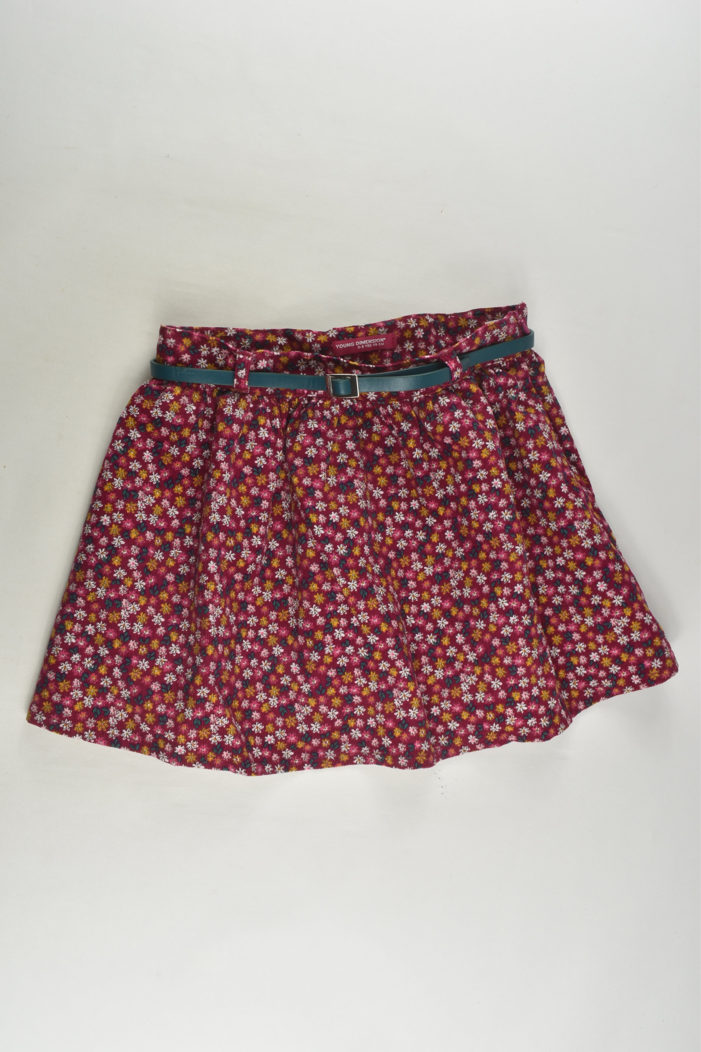 Young Dimension Size 5 6 Lined Cord Skirt with Belt MiniMe