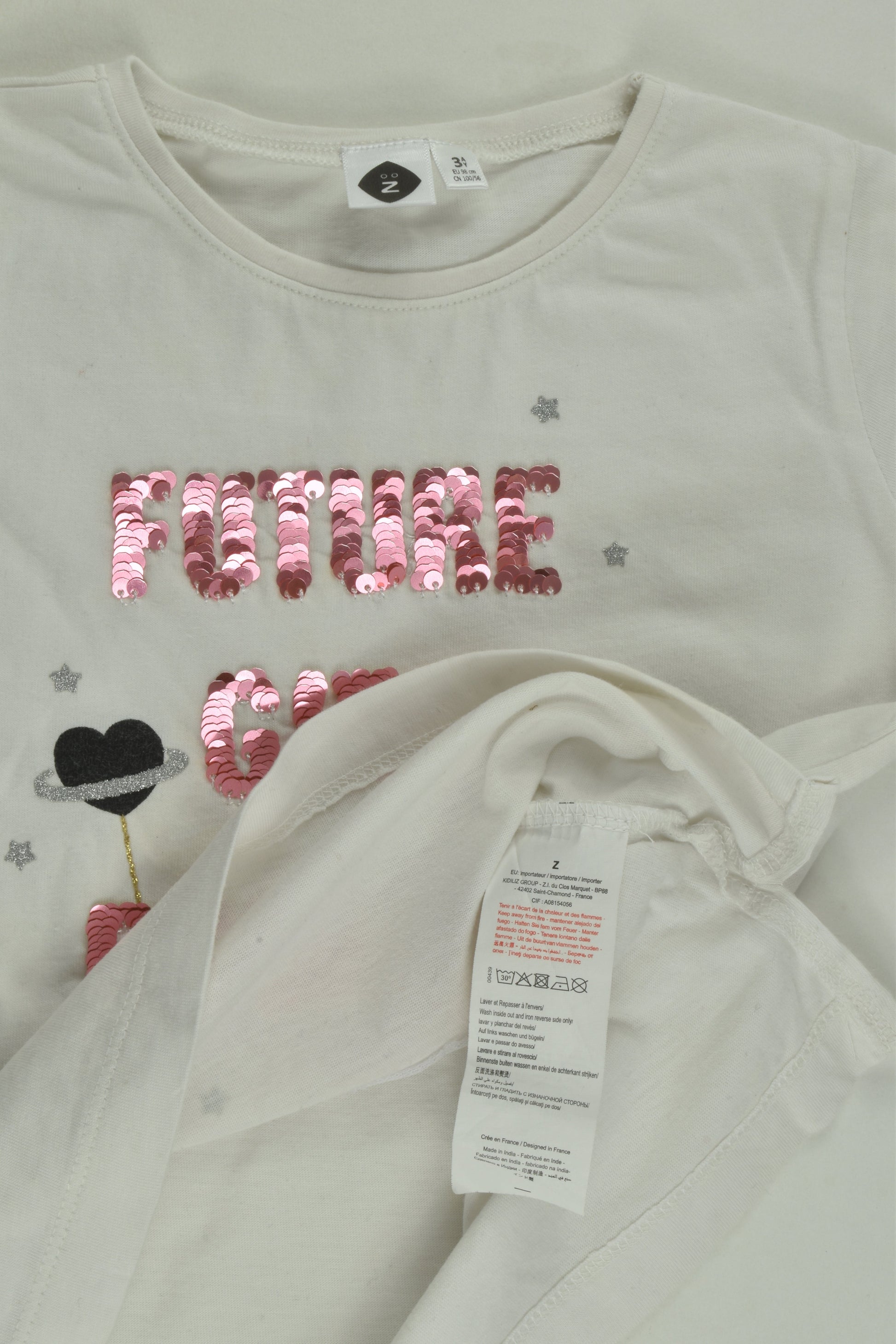 Z Size 3 (98 cm) 'Future Girl Power' T-shirt