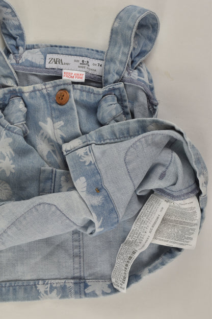 Zara Size 0 (6-9 months, 74 cm) Denim Dress