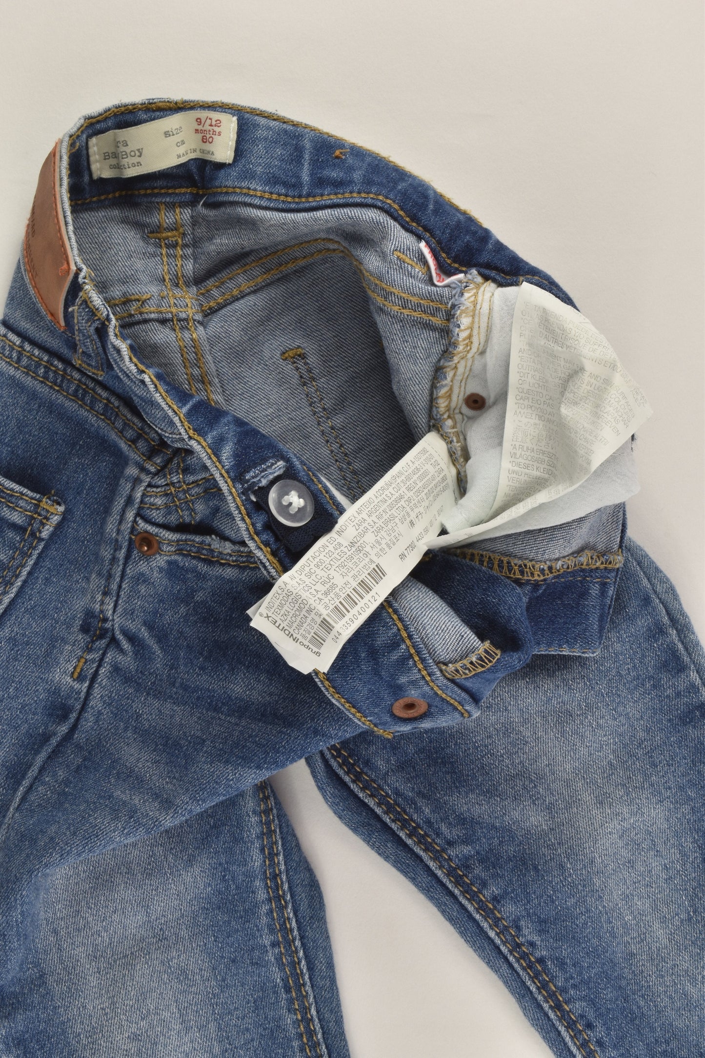 Zara Size 0 (9/12 months, 80 cm) Stretchy Denim Pants