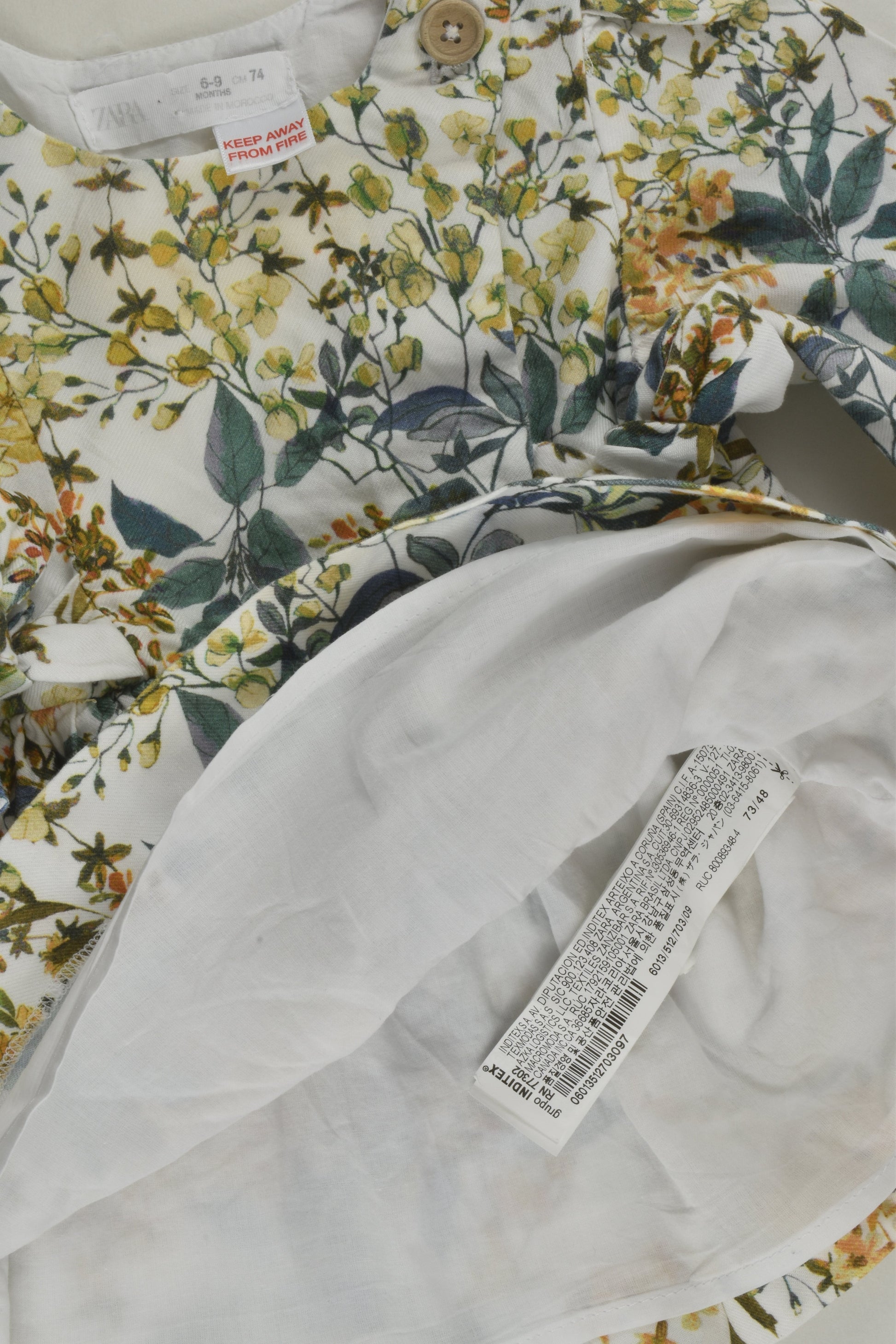 Zara Size 0 Lined Floral Dress