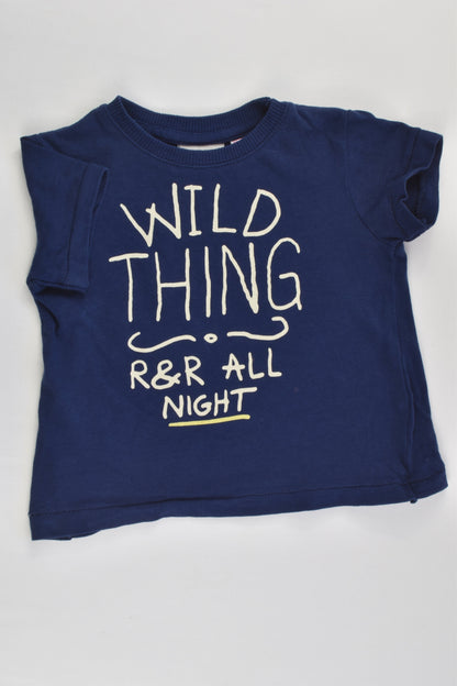 Zara Size 00 (3/6 months, 68 cm) 'Wild Thing' T-shirt