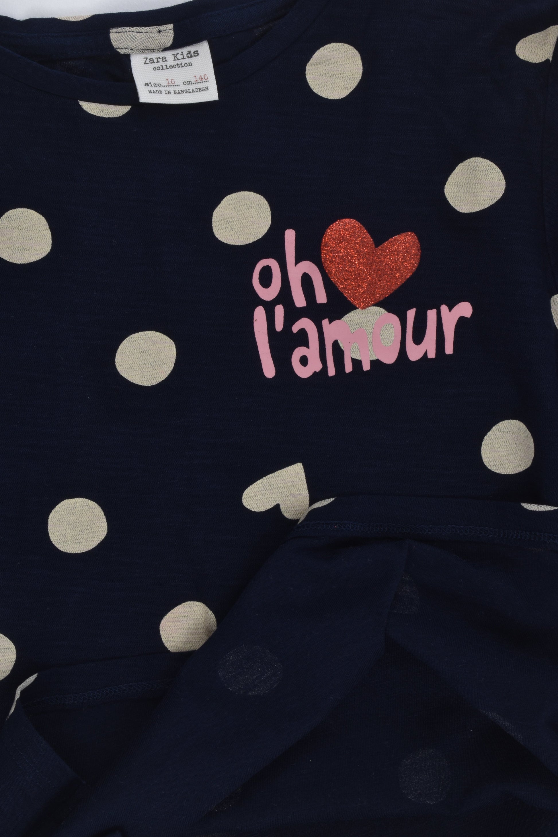 Zara Size 10 (140 cm) 'Oh L'Amour' Top