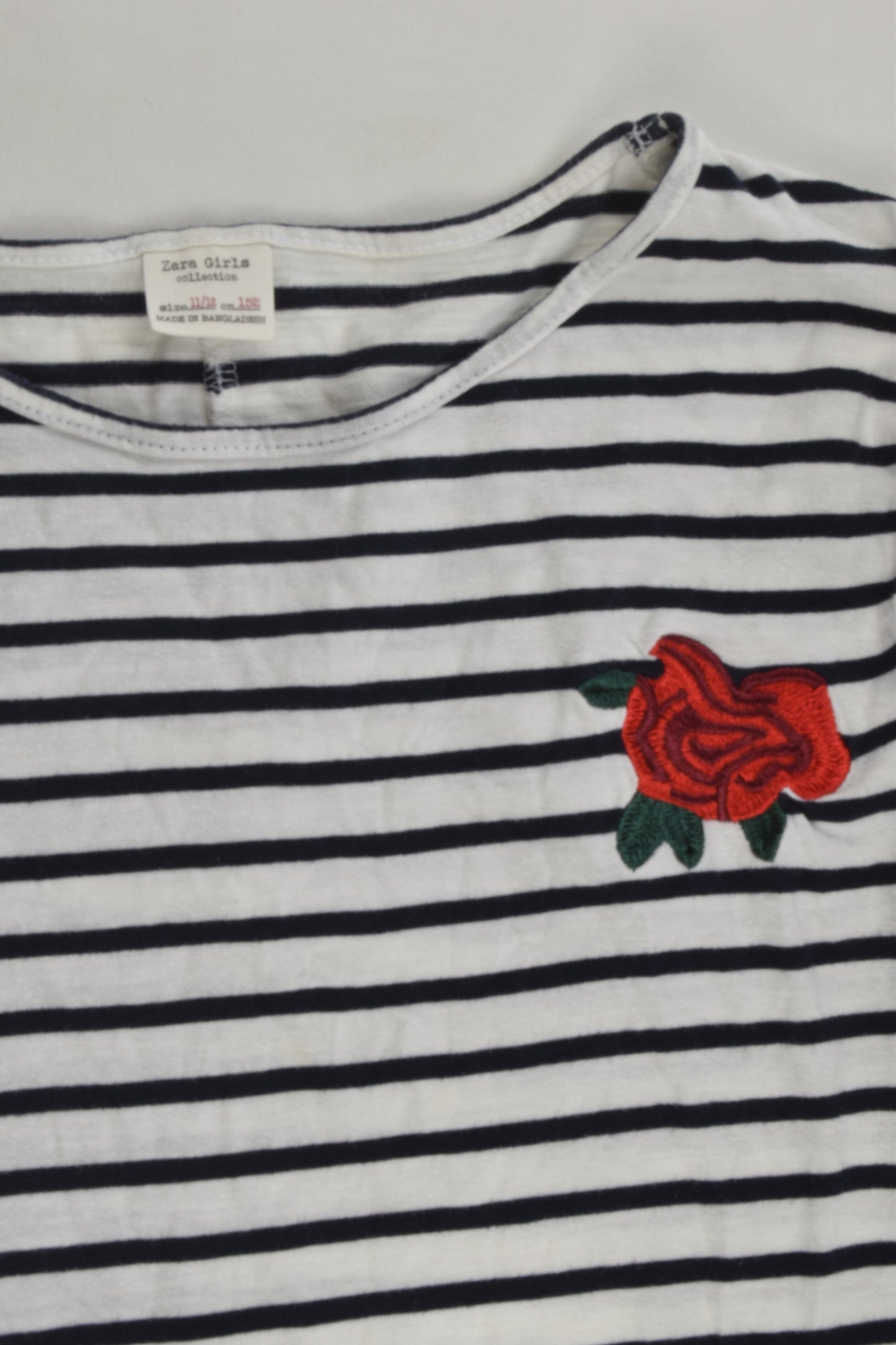 Zara Size 11/12 (152 cm) Striped Rose Top