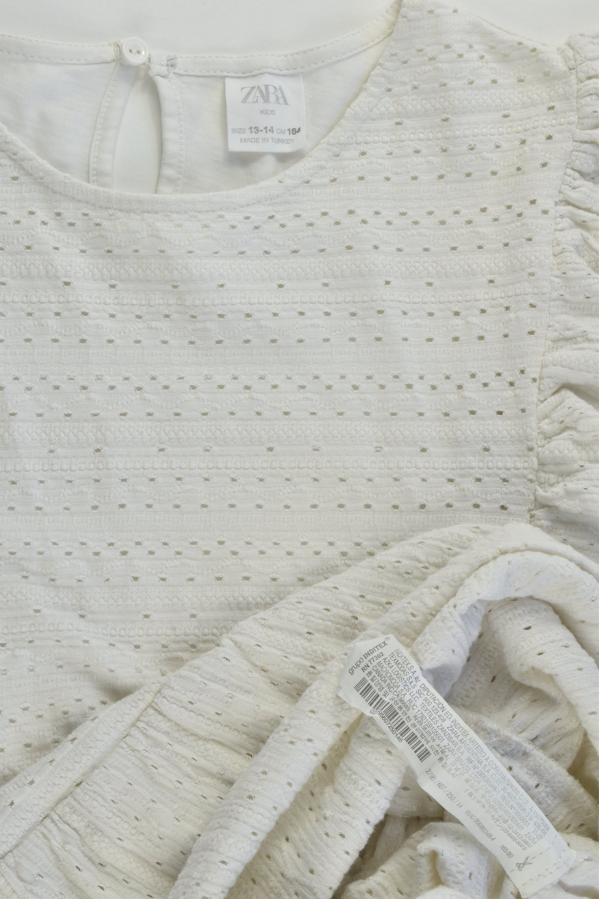 Zara Size 13-14 Ruffle Lace Top