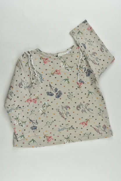 Zara Size 2 (18/24 months, 92 cm) Floral Top
