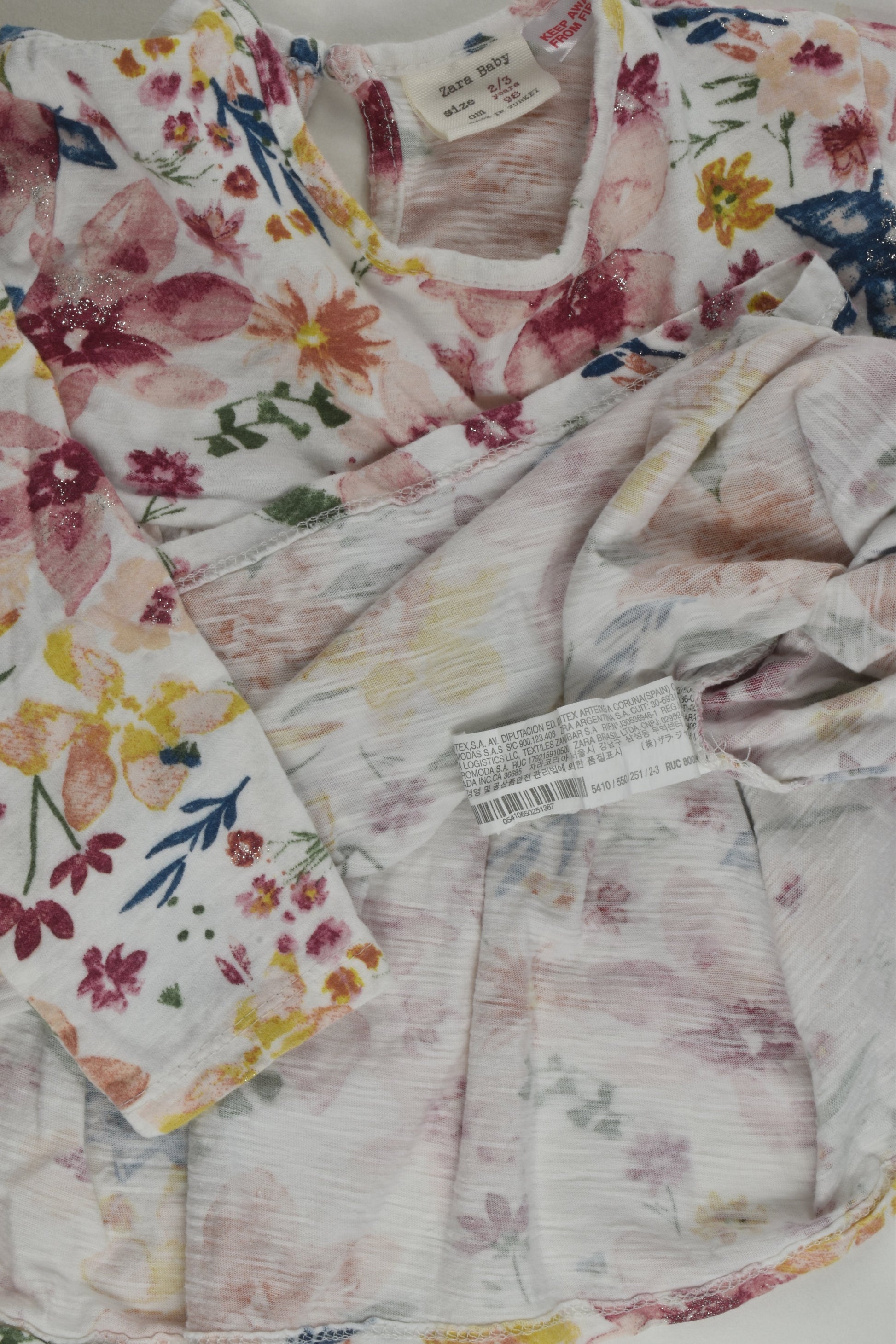 Zara Size 2/3 (98 cm) Floral Top