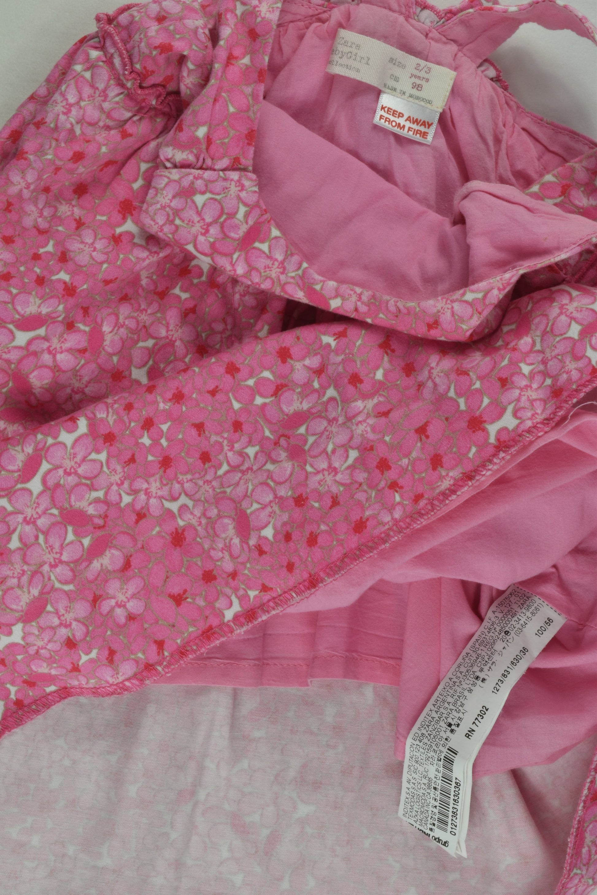 Zara Size 2/3 Lined Floral Dress