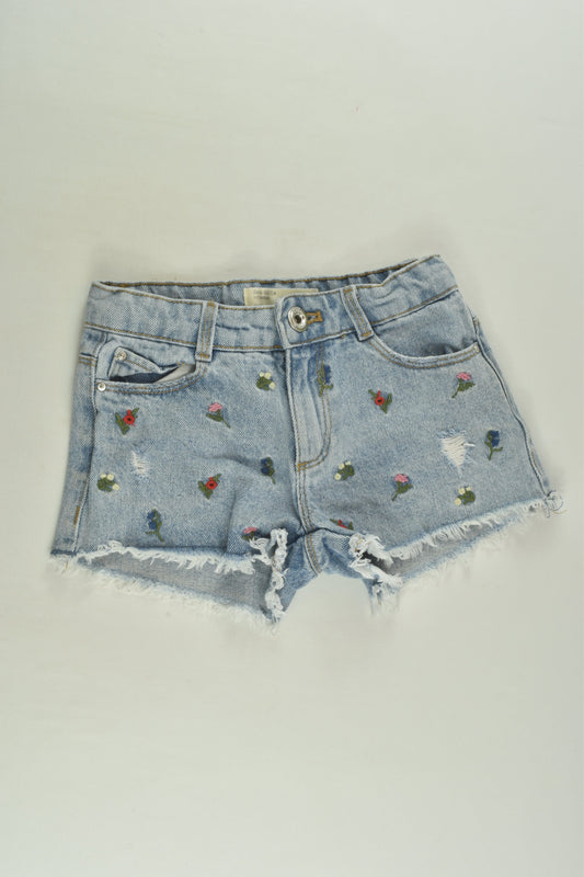 Zara Size 5 (110 cm) Embroidery Denim Shorts