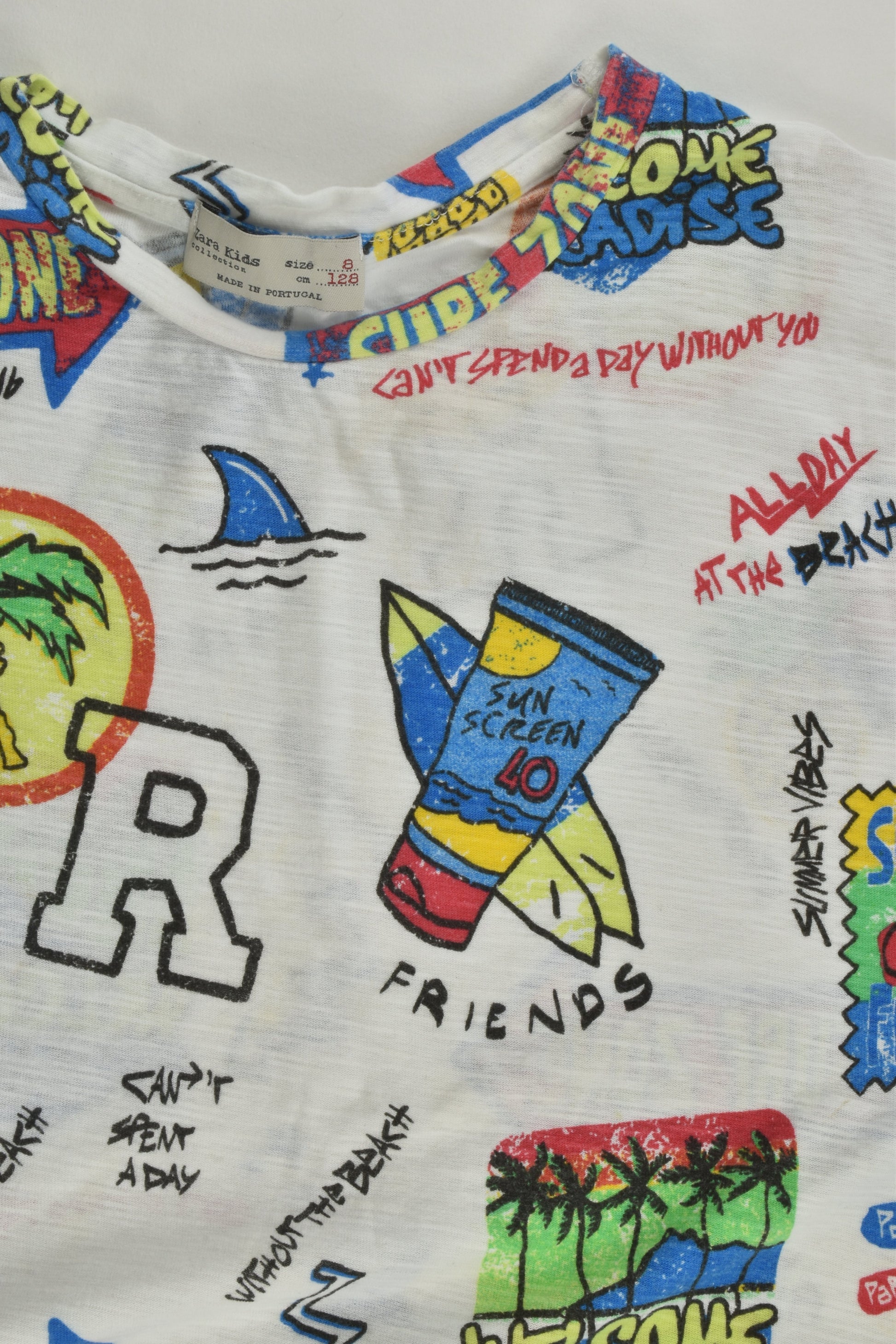Zara Size 8 'Surf Zone' T-shirt