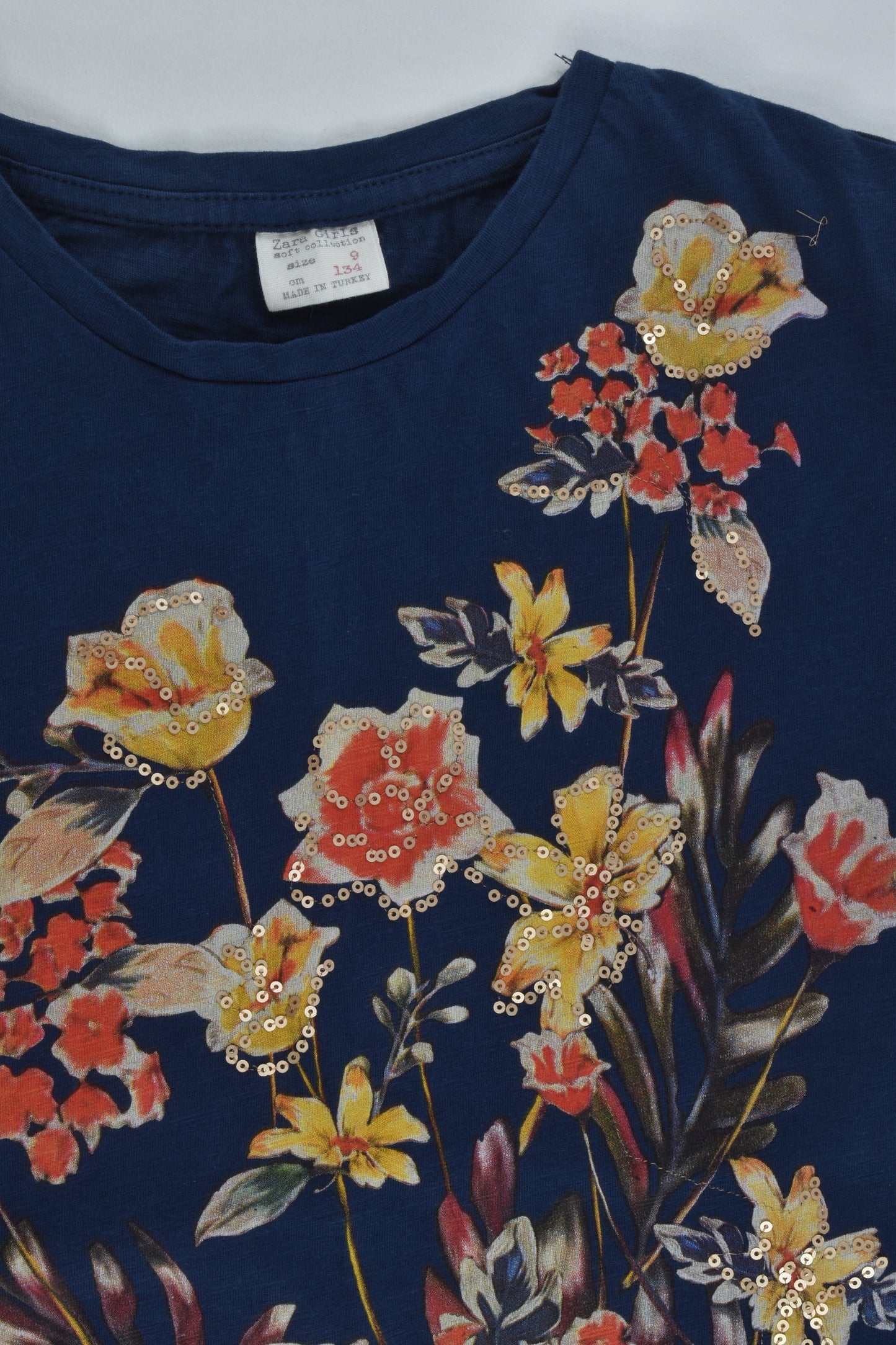 Zara Size 9 (134 cm) 'Always Smell The Flowers' T-shirt