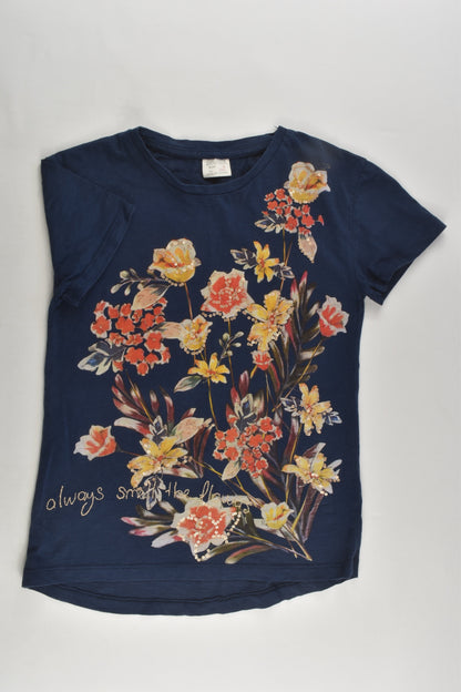 Zara Size 9 (134 cm) 'Always Smell The Flowers' T-shirt
