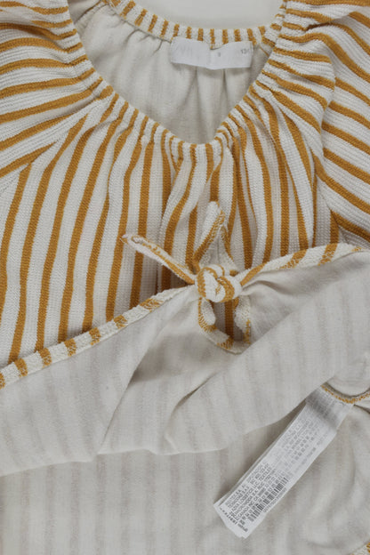 Zara Size 9 (134 cm) Striped Tie-front Blouse