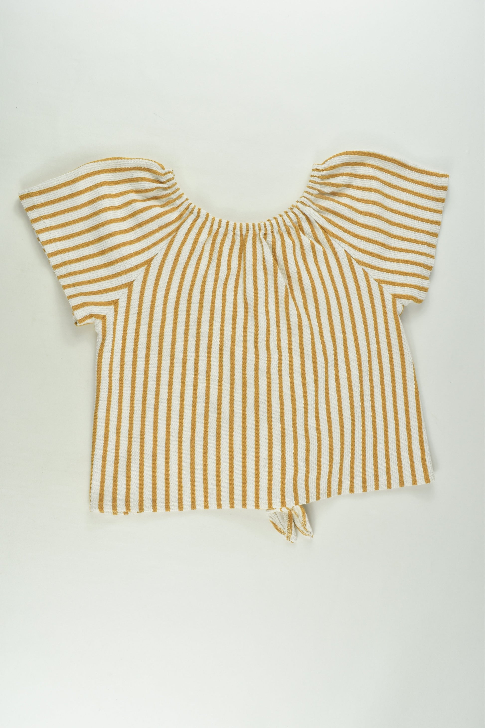 Zara Size 9 (134 cm) Striped Tie-front Blouse