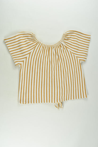 Zara Size 9 (134 cm) Striped Tie-front Blouse