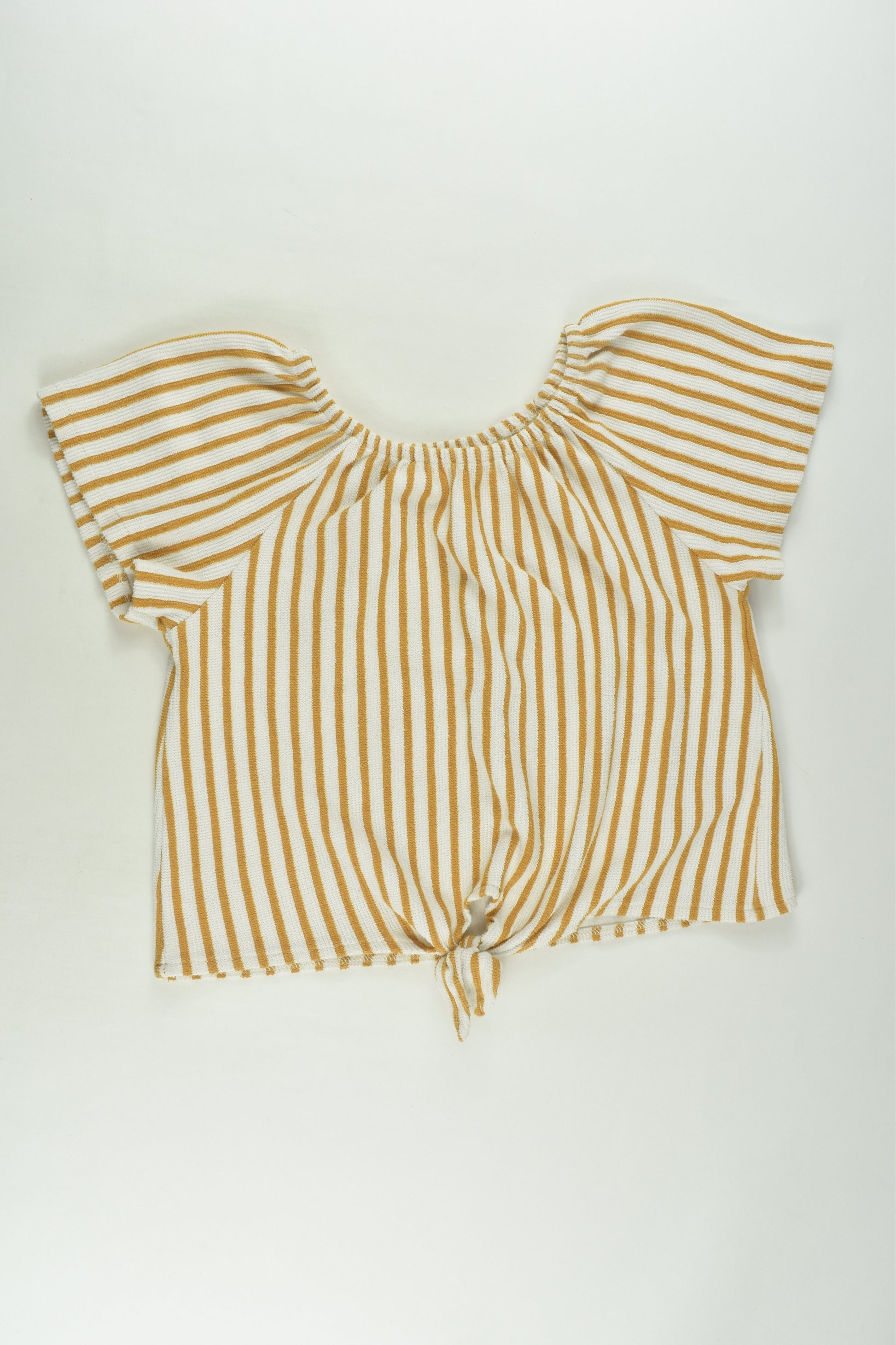 Zara Size 9 (134 cm) Striped Tie-front Blouse
