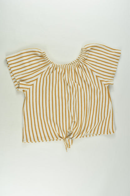 Zara Size 9 (134 cm) Striped Tie-front Blouse