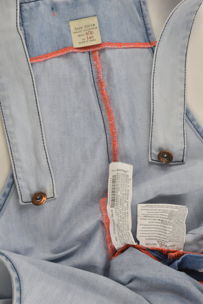 Zara Size 9/10 (140 cm) Lightweight Short Denim Overalls